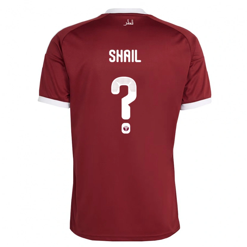 Danxen Barn Qatar Ahmad Shail #0 Röd Burgund Vit Hemmatröja Matchtröjor 26-28 Tröjor T-Tröja