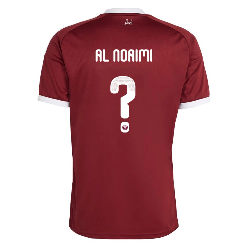 Danxen Barn Qatar Mohammad Al Noaimi #0 Röd Burgund Vit Hemmatröja Matchtröjor 26-28 Tröjor T-Tröja
