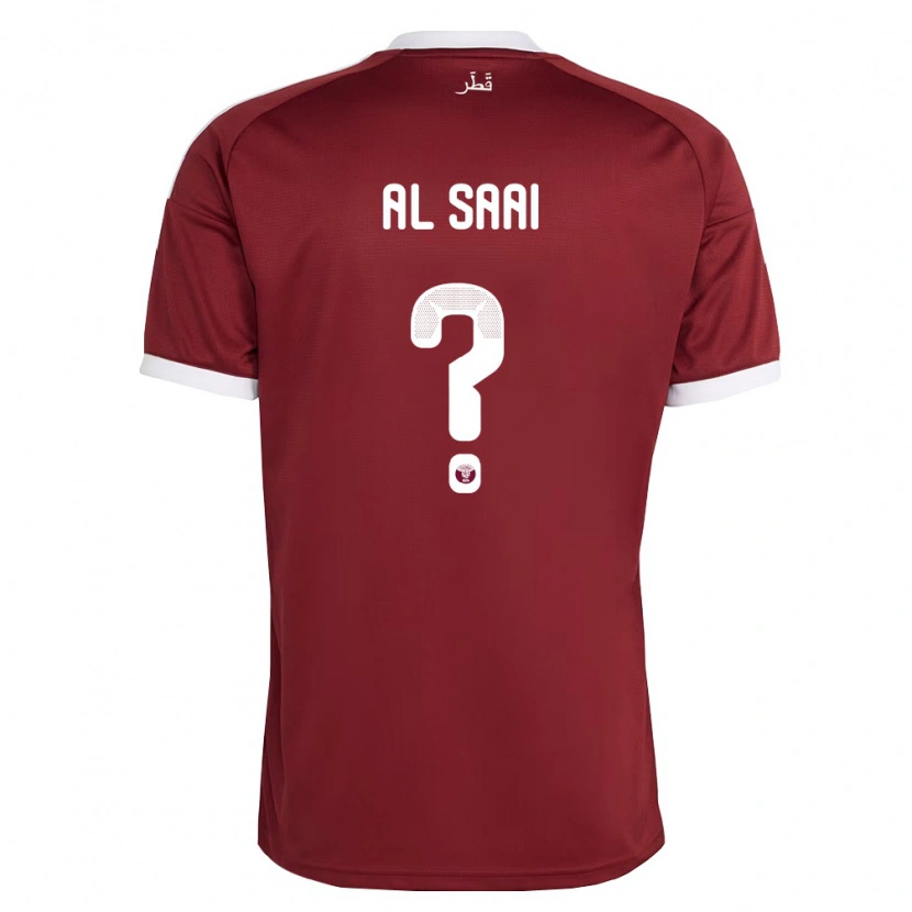 Danxen Barn Qatar Abdallah Al Saai #0 Röd Burgund Vit Hemmatröja Matchtröjor 26-28 Tröjor T-Tröja