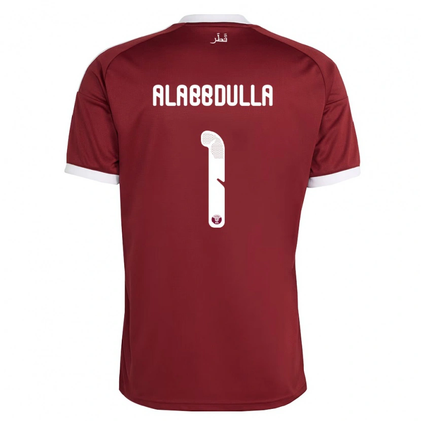 Danxen Barn Qatar Latifa Alabbdulla #1 Röd Burgund Vit Hemmatröja Matchtröjor 26-28 Tröjor T-Tröja