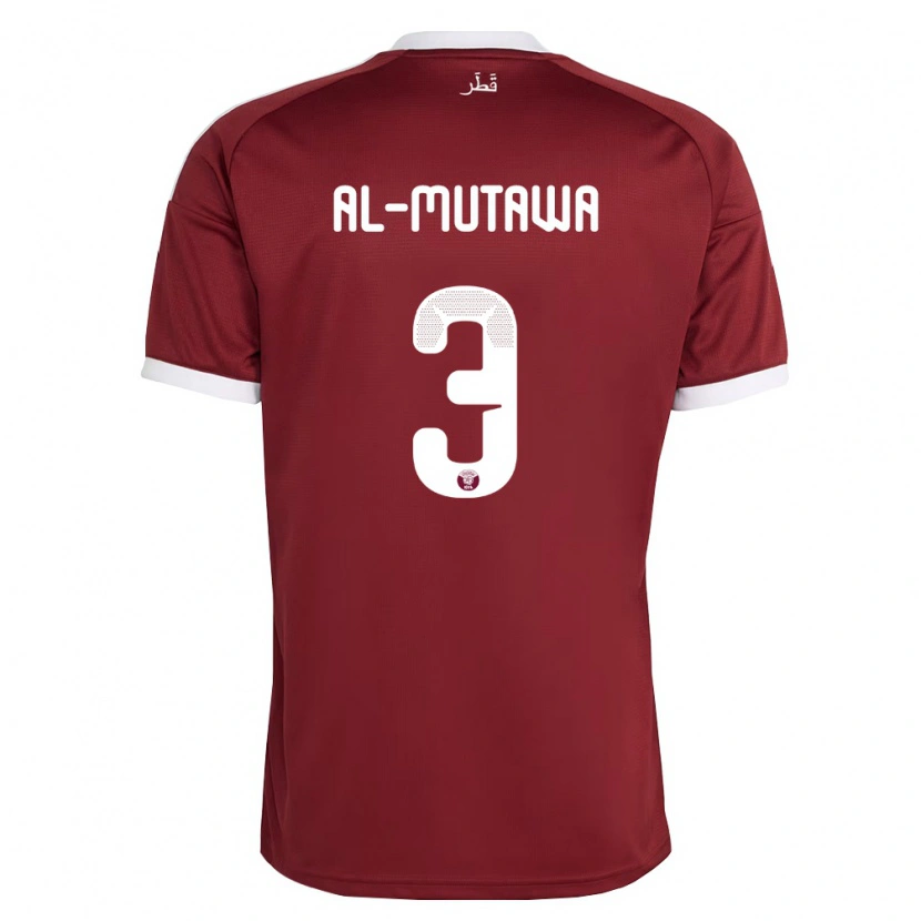 Danxen Barn Qatar Abdulaziz Al-Mutawa #3 Röd Burgund Vit Hemmatröja Matchtröjor 26-28 Tröjor T-Tröja