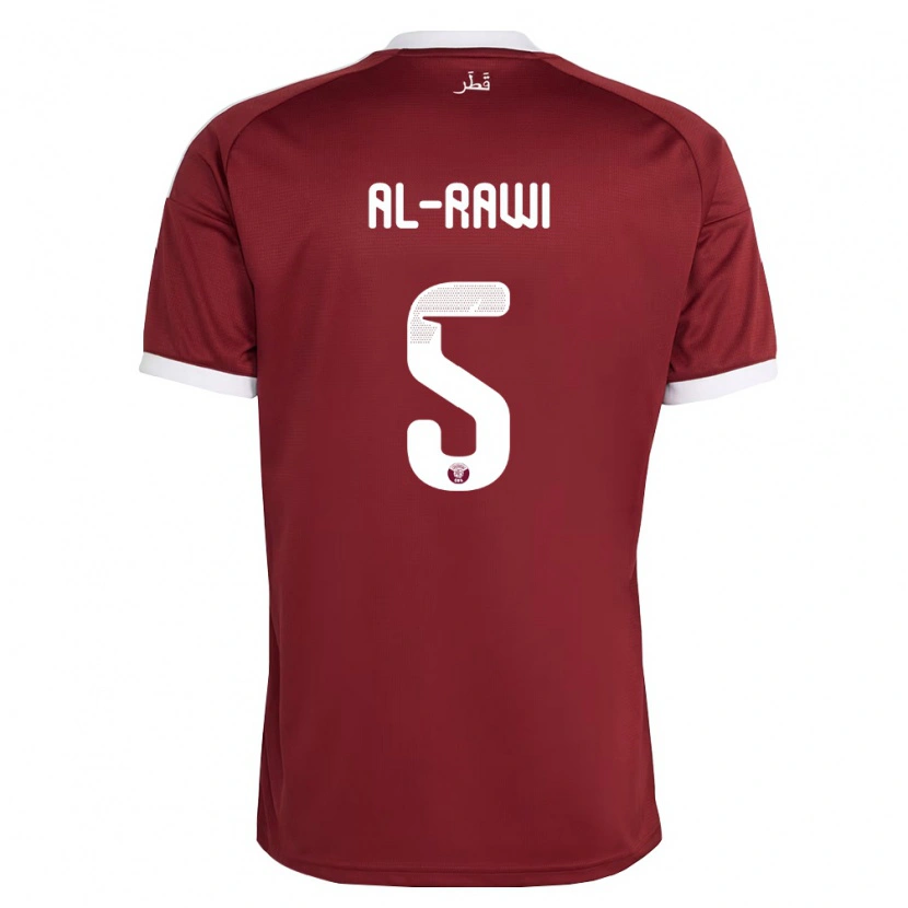 Danxen Barn Qatar Qais Al-Rawi #5 Röd Burgund Vit Hemmatröja Matchtröjor 26-28 Tröjor T-Tröja