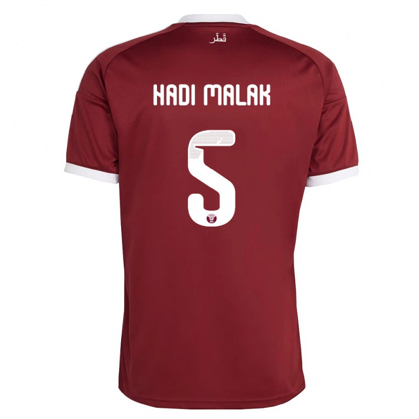 Danxen Barn Qatar Karam Malak #5 Röd Burgund Vit Hemmatröja Matchtröjor 26-28 Tröjor T-Tröja