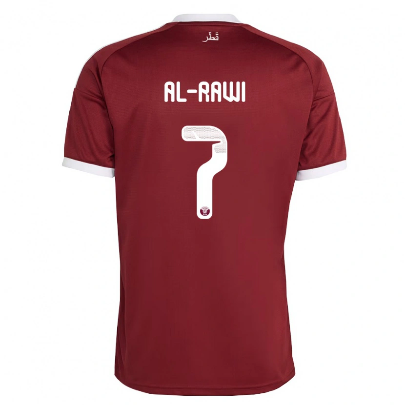 Danxen Barn Qatar Ahmed Al-Rawi #7 Röd Burgund Vit Hemmatröja Matchtröjor 26-28 Tröjor T-Tröja