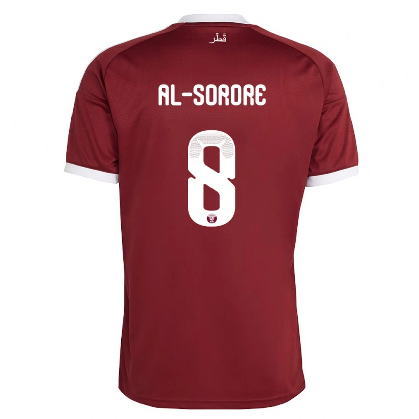 Danxen Barn Qatar Asma Al Sorore #8 Röd Burgund Vit Hemmatröja Matchtröjor 26-28 Tröjor T-Tröja