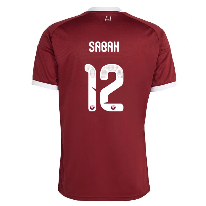 Danxen Barn Qatar Khalid Ali Sabah #12 Röd Burgund Vit Hemmatröja Matchtröjor 26-28 Tröjor T-Tröja