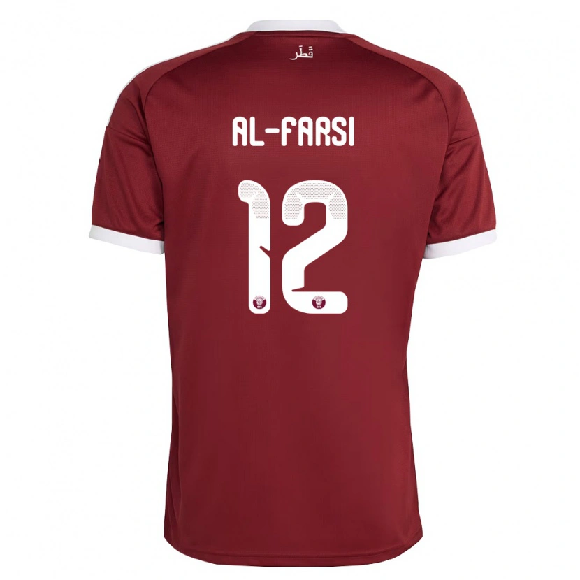 Danxen Barn Qatar Faiz Al-Farsi #12 Röd Burgund Vit Hemmatröja Matchtröjor 26-28 Tröjor T-Tröja