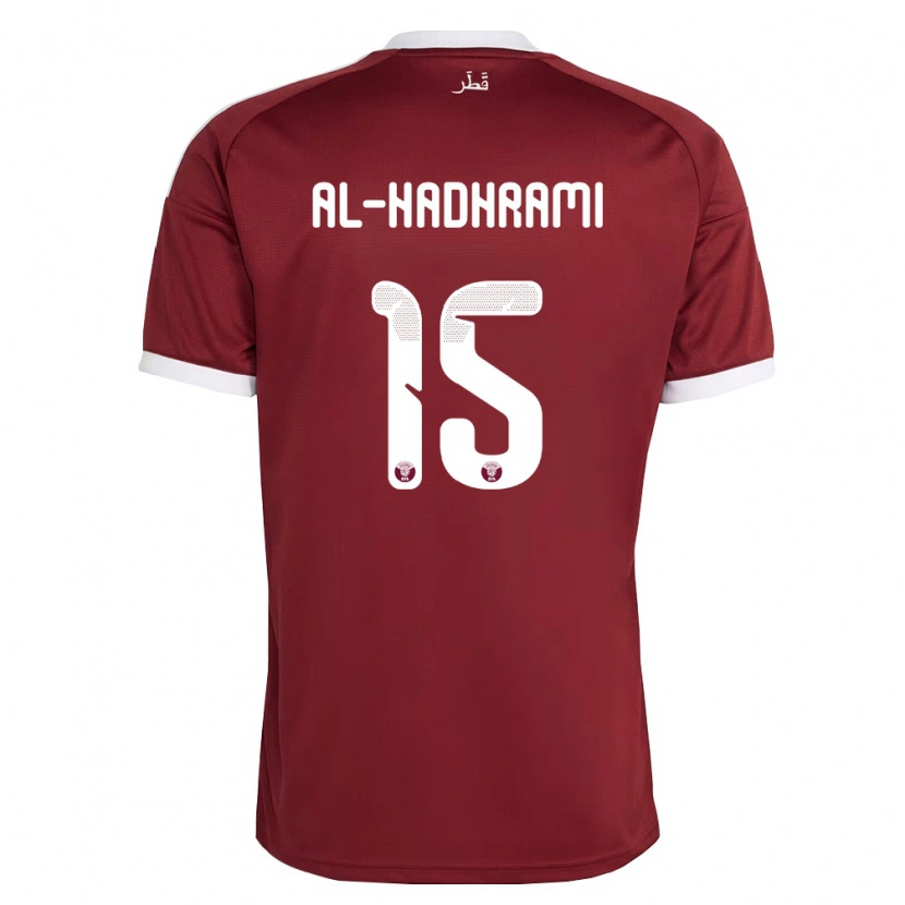 Danxen Barn Qatar Naif Al-Hadhrami #15 Röd Burgund Vit Hemmatröja Matchtröjor 26-28 Tröjor T-Tröja
