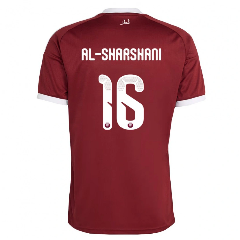Danxen Barn Qatar Jassem Al-Sharshani #16 Röd Burgund Vit Hemmatröja Matchtröjor 26-28 Tröjor T-Tröja