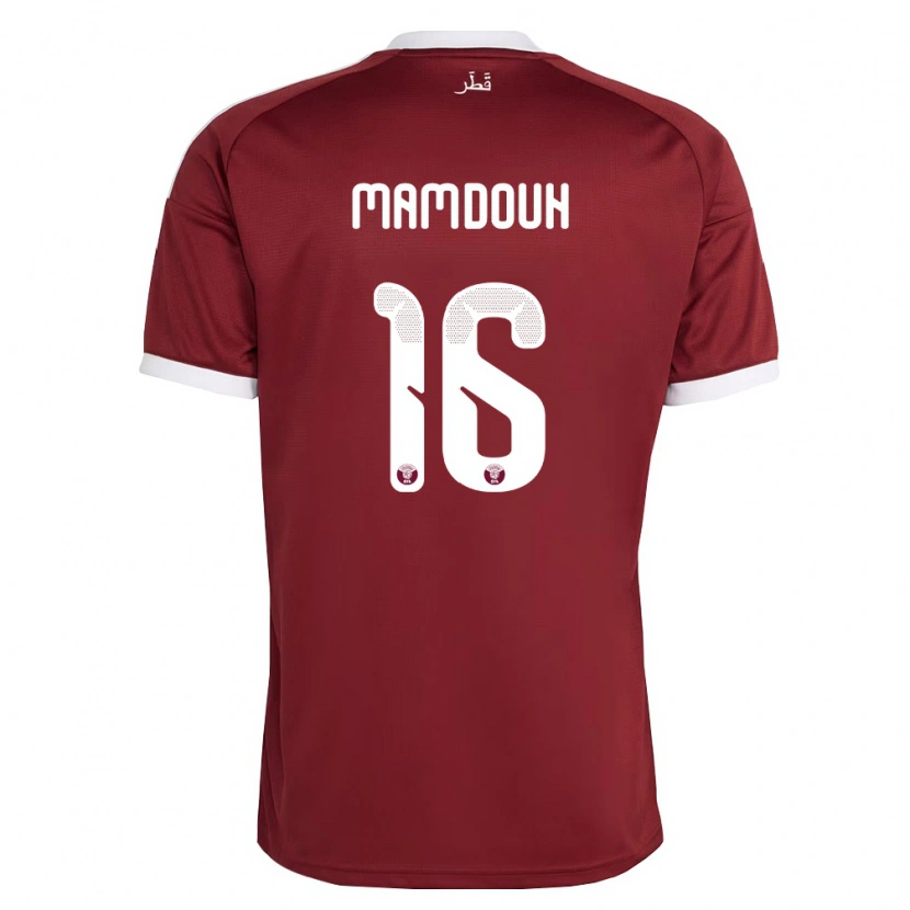 Danxen Barn Qatar Bahaa Mamdouh #16 Röd Burgund Vit Hemmatröja Matchtröjor 26-28 Tröjor T-Tröja