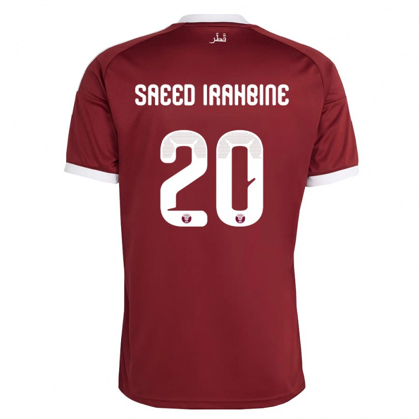Danxen Barn Qatar Faissal Irahbine #20 Röd Burgund Vit Hemmatröja Matchtröjor 26-28 Tröjor T-Tröja