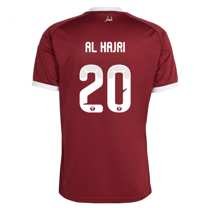 Danxen Barn Qatar Salem Al Hajri #20 Röd Burgund Vit Hemmatröja Matchtröjor 26-28 Tröjor T-Tröja