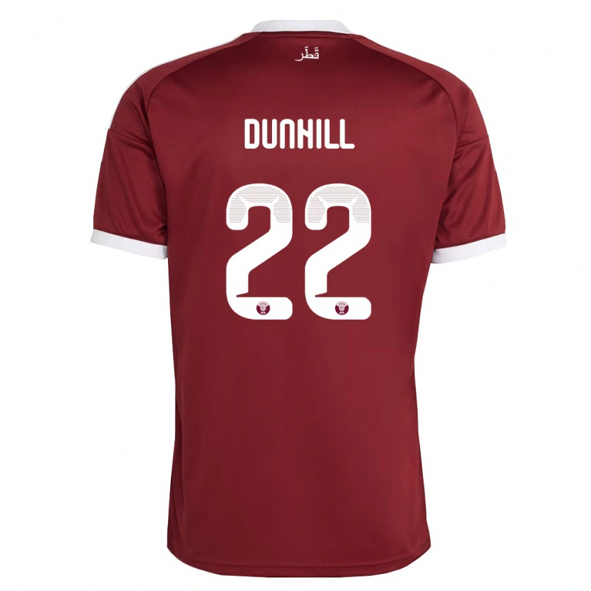 Danxen Barn Qatar Cristian Dunhill #22 Röd Burgund Vit Hemmatröja Matchtröjor 26-28 Tröjor T-Tröja