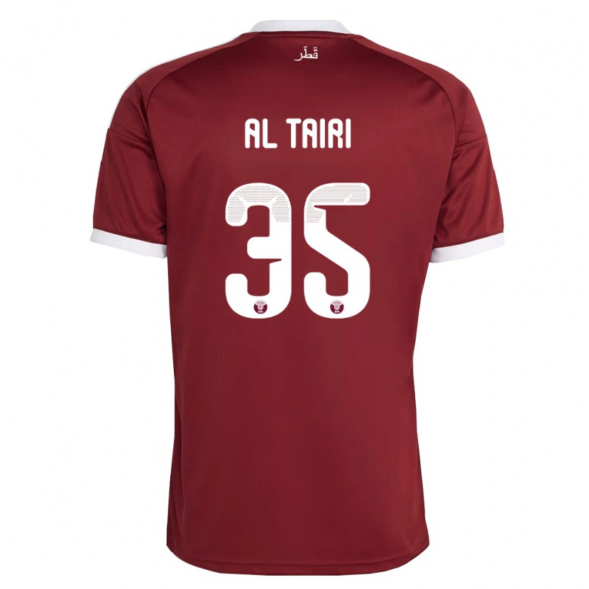 Danxen Barn Qatar Osamah Al Tairi #35 Röd Burgund Vit Hemmatröja Matchtröjor 26-28 Tröjor T-Tröja