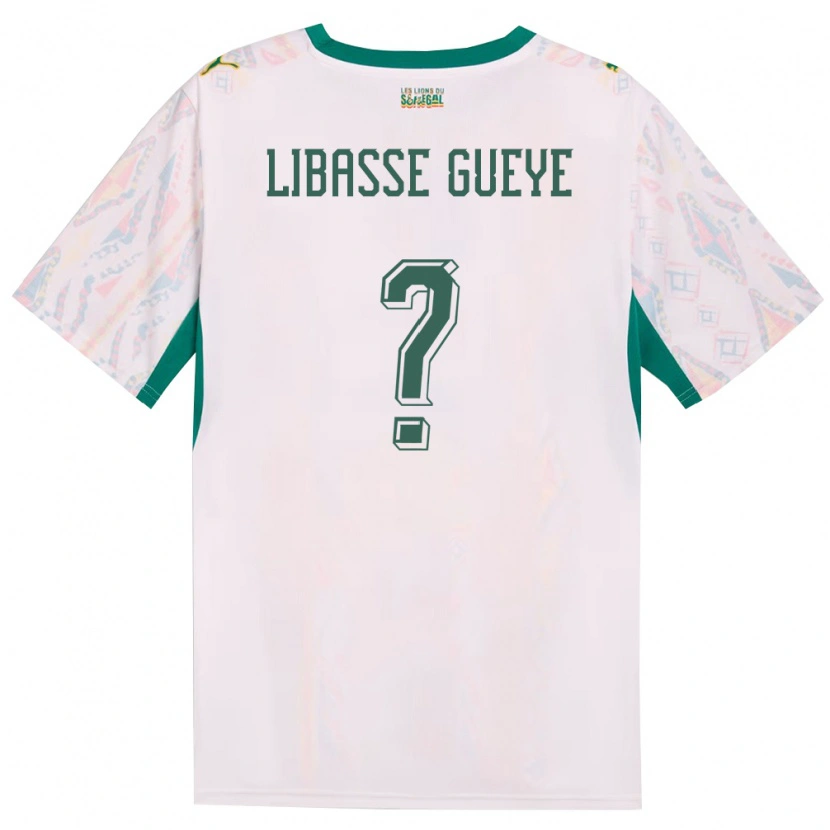 Danxen Barn Senegal Libasse Gueye #0 Vit Grön Gul Hemmatröja Matchtröjor 26-28 Tröjor T-Tröja