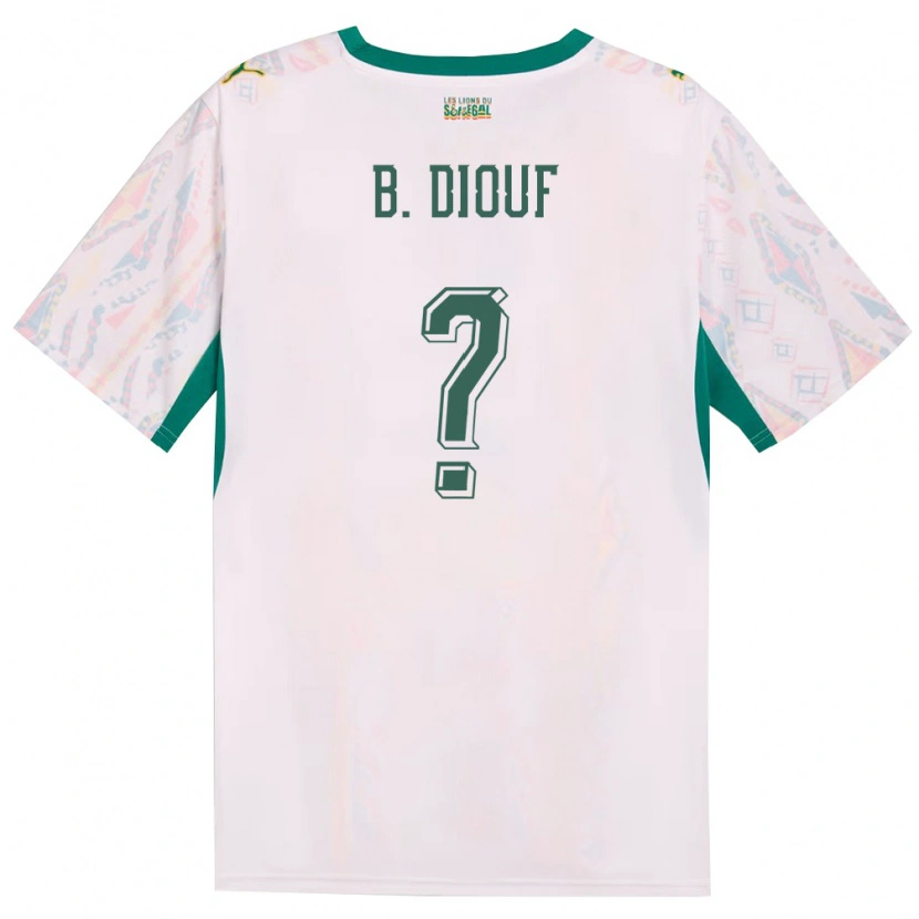 Danxen Barn Senegal El Hadji Bilal Diouf #0 Vit Grön Gul Hemmatröja Matchtröjor 26-28 Tröjor T-Tröja