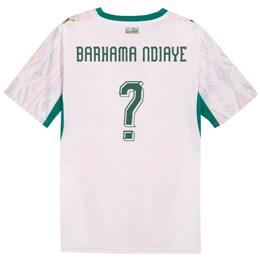 Danxen Barn Senegal Sidy Barhama Ndiaye #0 Vit Grön Gul Hemmatröja Matchtröjor 26-28 Tröjor T-Tröja