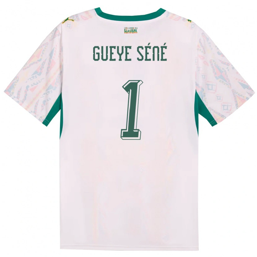 Danxen Barn Senegal Thiaba Gueye Sene #1 Vit Grön Gul Hemmatröja Matchtröjor 26-28 Tröjor T-Tröja
