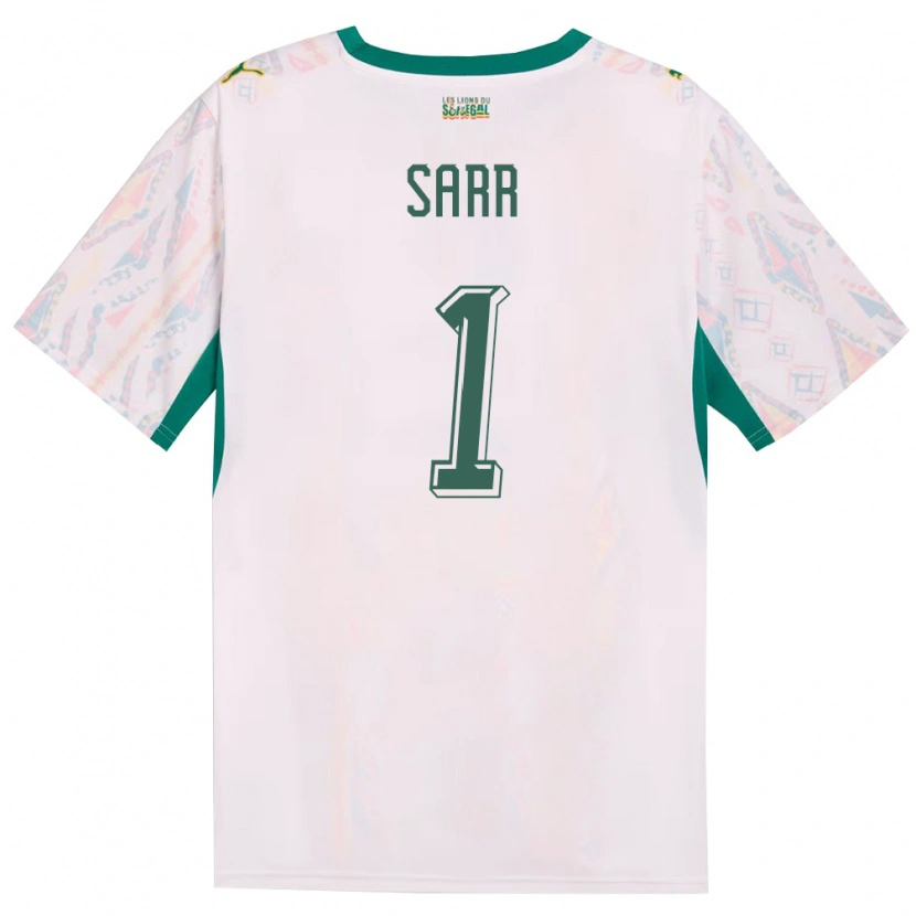 Danxen Barn Senegal Cheikh Sarr #1 Vit Grön Gul Hemmatröja Matchtröjor 26-28 Tröjor T-Tröja