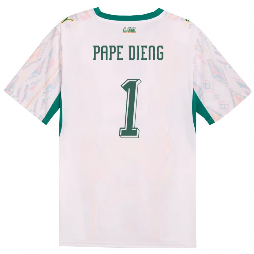 Danxen Barn Senegal Pape Dieng #1 Vit Grön Gul Hemmatröja Matchtröjor 26-28 Tröjor T-Tröja