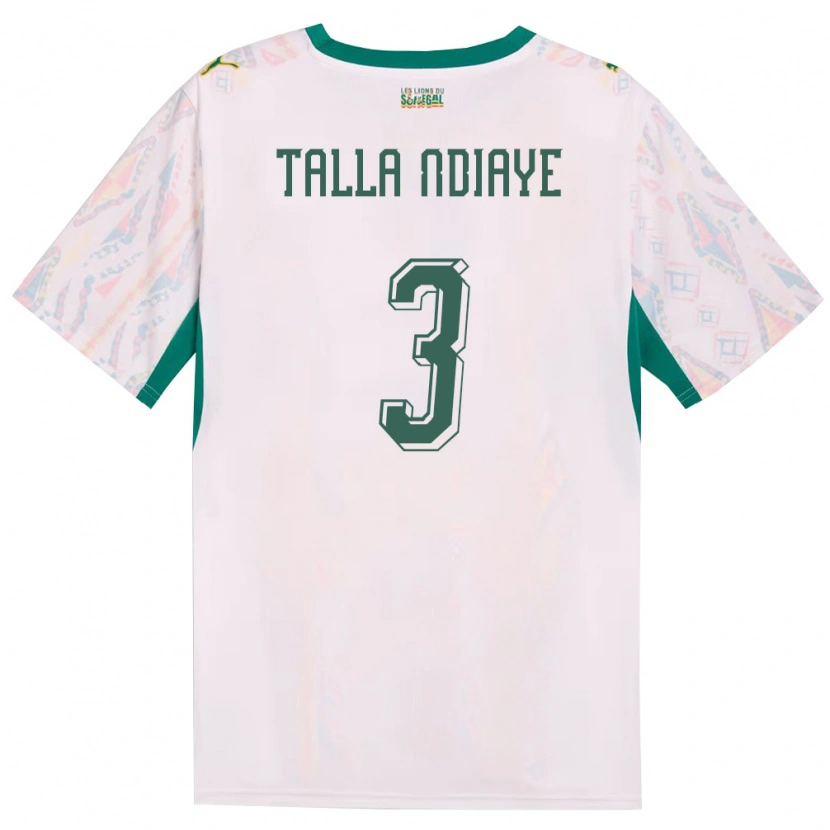 Danxen Barn Senegal Mor Talla Ndiaye #3 Vit Grön Gul Hemmatröja Matchtröjor 26-28 Tröjor T-Tröja