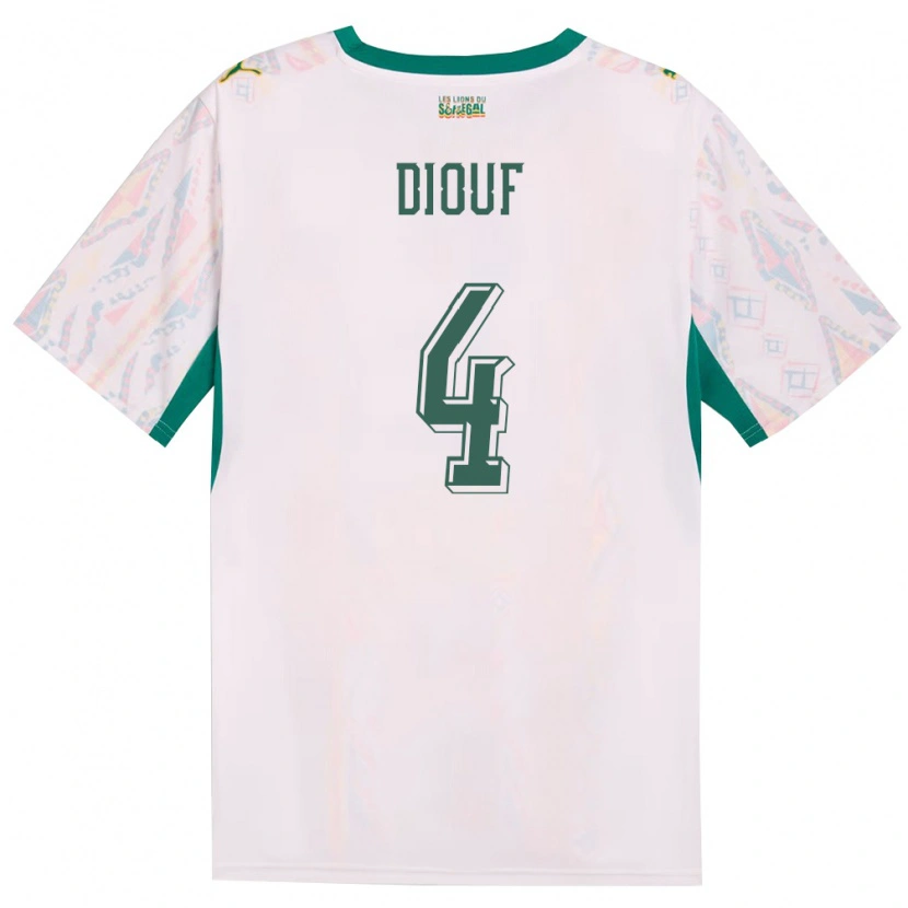 Danxen Barn Senegal Fallou Diouf #4 Vit Grön Gul Hemmatröja Matchtröjor 26-28 Tröjor T-Tröja