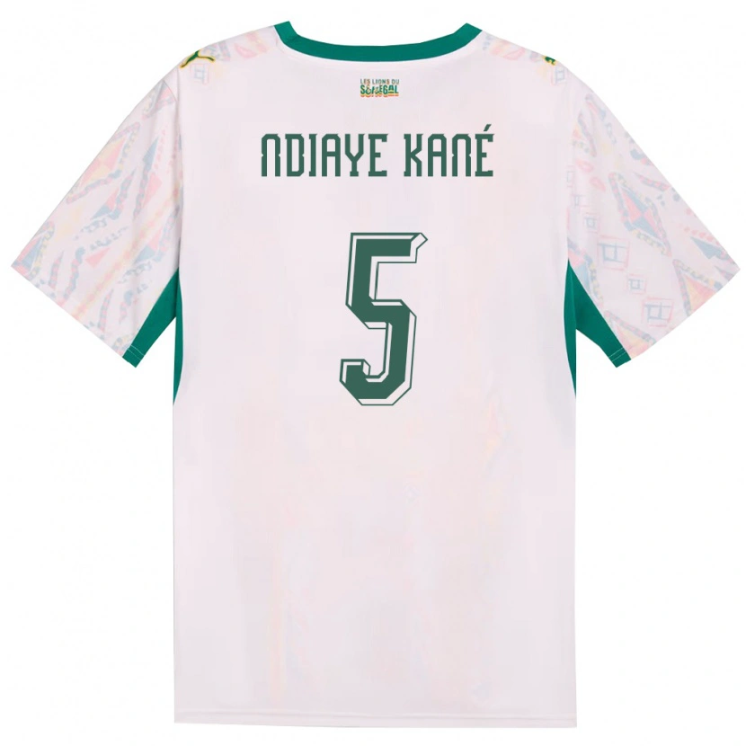 Danxen Barn Senegal Ndeye Ndiaye Kane #5 Vit Grön Gul Hemmatröja Matchtröjor 26-28 Tröjor T-Tröja