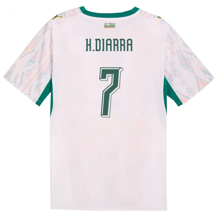 Danxen Barn Senegal Habib Diarra #7 Vit Grön Gul Hemmatröja Matchtröjor 26-28 Tröjor T-Tröja