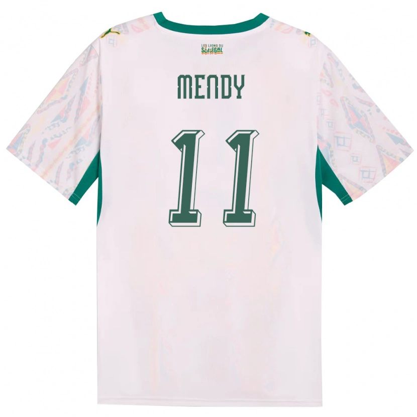 Danxen Barn Senegal Victor Mendy #11 Vit Grön Gul Hemmatröja Matchtröjor 26-28 Tröjor T-Tröja