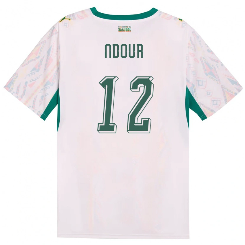 Danxen Barn Senegal Hyppolite Ndour #12 Vit Grön Gul Hemmatröja Matchtröjor 26-28 Tröjor T-Tröja