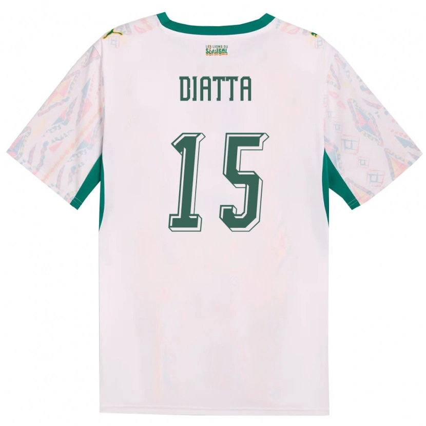 Danxen Barn Senegal Krépin Diatta #15 Vit Grön Gul Hemmatröja Matchtröjor 26-28 Tröjor T-Tröja