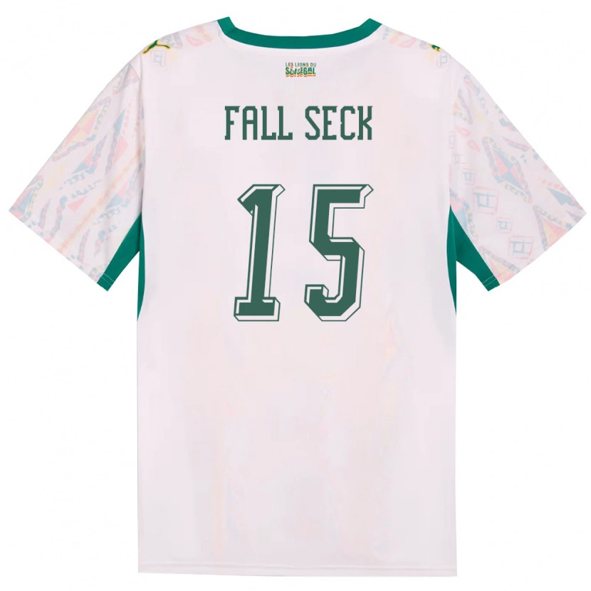 Danxen Barn Senegal Ousseynou Fall Seck #15 Vit Grön Gul Hemmatröja Matchtröjor 26-28 Tröjor T-Tröja