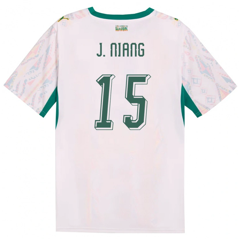 Danxen Barn Senegal Jeanne Niang #15 Vit Grön Gul Hemmatröja Matchtröjor 26-28 Tröjor T-Tröja