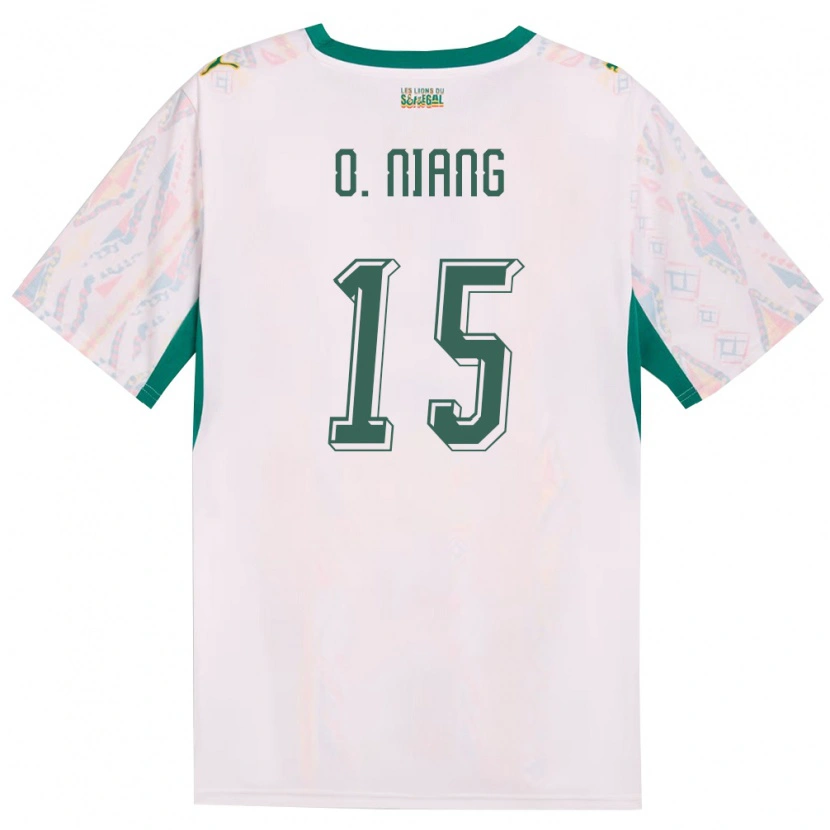 Danxen Barn Senegal Ousseynou Niang #15 Vit Grön Gul Hemmatröja Matchtröjor 26-28 Tröjor T-Tröja