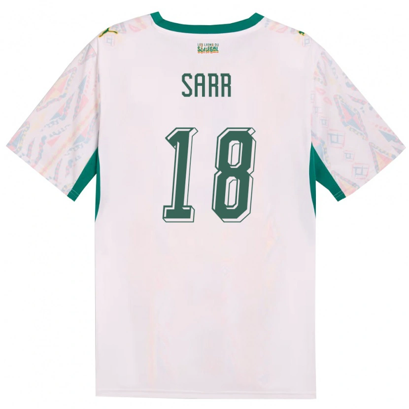 Danxen Barn Senegal Ismaïla Sarr #18 Vit Grön Gul Hemmatröja Matchtröjor 26-28 Tröjor T-Tröja