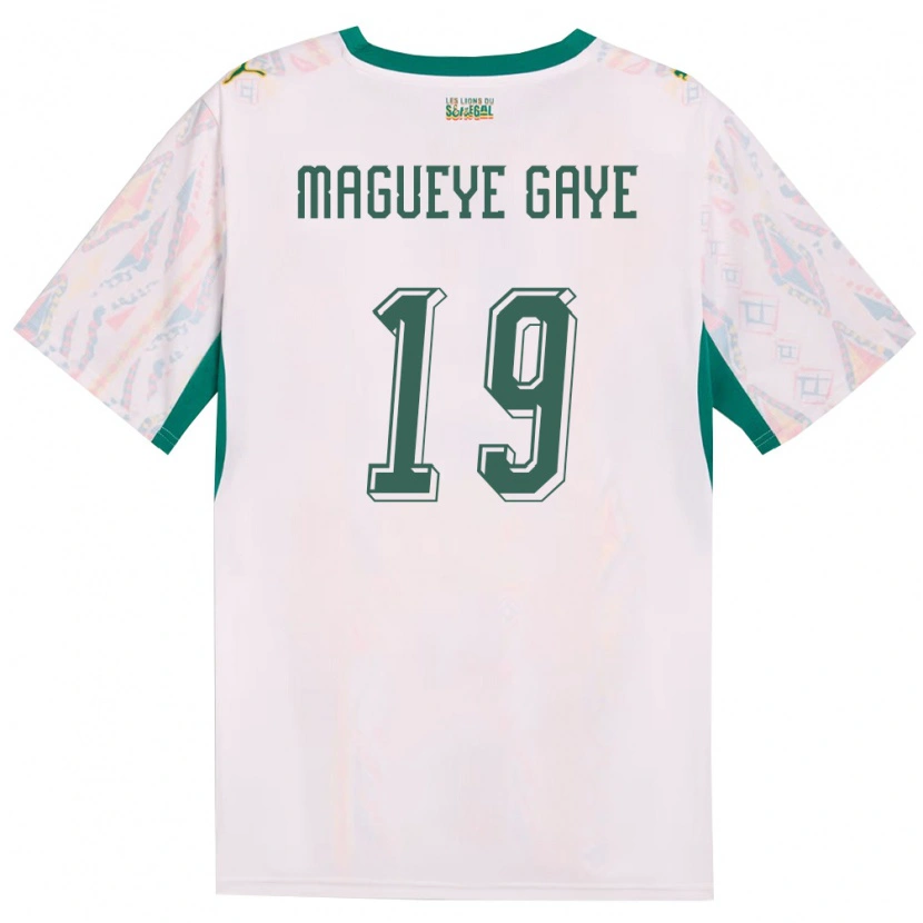 Danxen Barn Senegal Papa Magueye Gaye #19 Vit Grön Gul Hemmatröja Matchtröjor 26-28 Tröjor T-Tröja