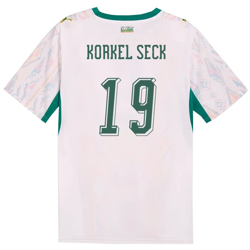 Danxen Barn Senegal Bineta Korkel Seck #19 Vit Grön Gul Hemmatröja Matchtröjor 26-28 Tröjor T-Tröja
