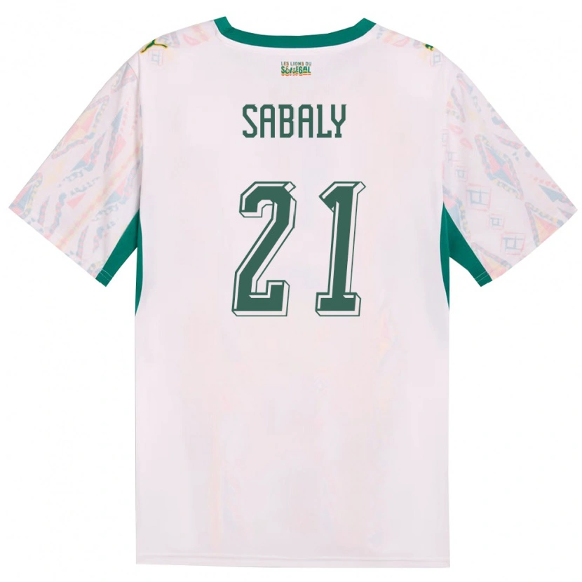 Danxen Barn Senegal Cheikh Sabaly #21 Vit Grön Gul Hemmatröja Matchtröjor 26-28 Tröjor T-Tröja