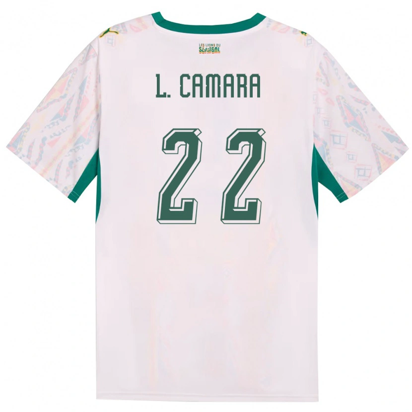 Danxen Barn Senegal Mamadou Lamine Camara #22 Vit Grön Gul Hemmatröja Matchtröjor 26-28 Tröjor T-Tröja