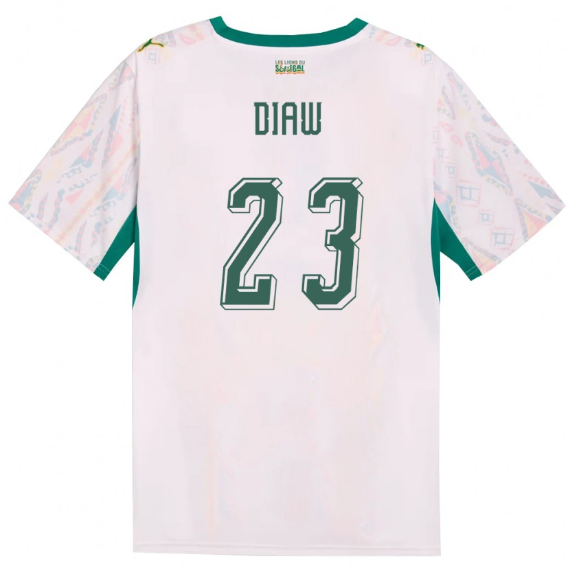 Danxen Barn Senegal Mory Diaw #23 Vit Grön Gul Hemmatröja Matchtröjor 26-28 Tröjor T-Tröja