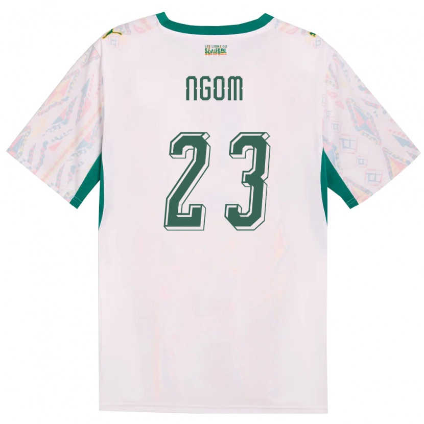 Danxen Barn Senegal Astou Ngom #23 Vit Grön Gul Hemmatröja Matchtröjor 26-28 Tröjor T-Tröja