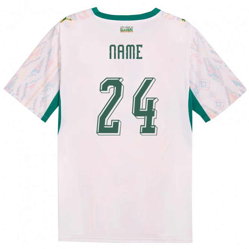 Danxen Barn Senegal Moustapha Name #24 Vit Grön Gul Hemmatröja Matchtröjor 26-28 Tröjor T-Tröja