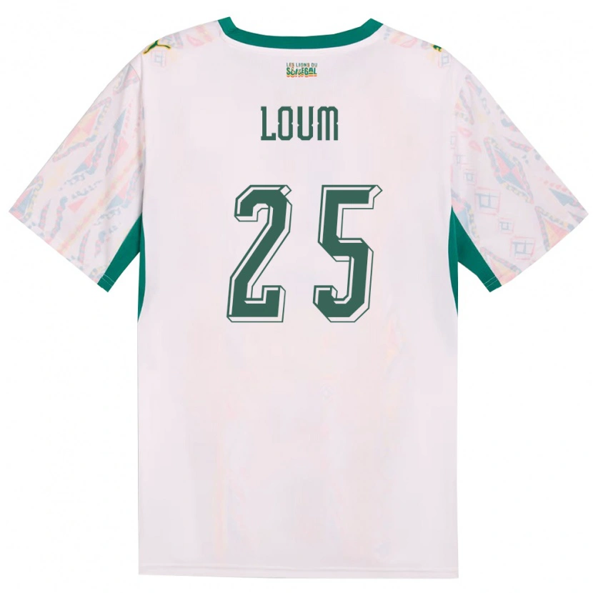 Danxen Barn Senegal Mamadou Loum #25 Vit Grön Gul Hemmatröja Matchtröjor 26-28 Tröjor T-Tröja