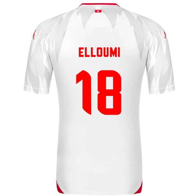 Danxen Barn Tunisien Rayan Elloumi #18 Vit Röd Hemmatröja Matchtröjor 26-28 Tröjor T-Tröja