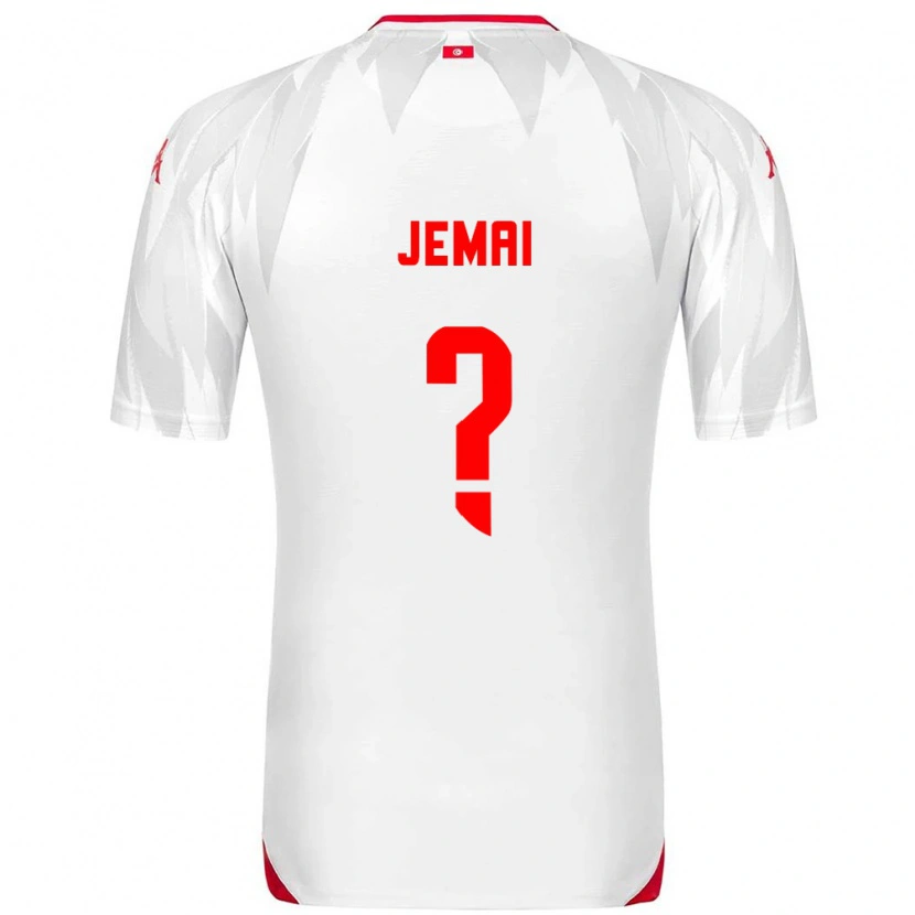 Danxen Barn Tunisien Yassin Jemai #0 Vit Röd Hemmatröja Matchtröjor 26-28 Tröjor T-Tröja