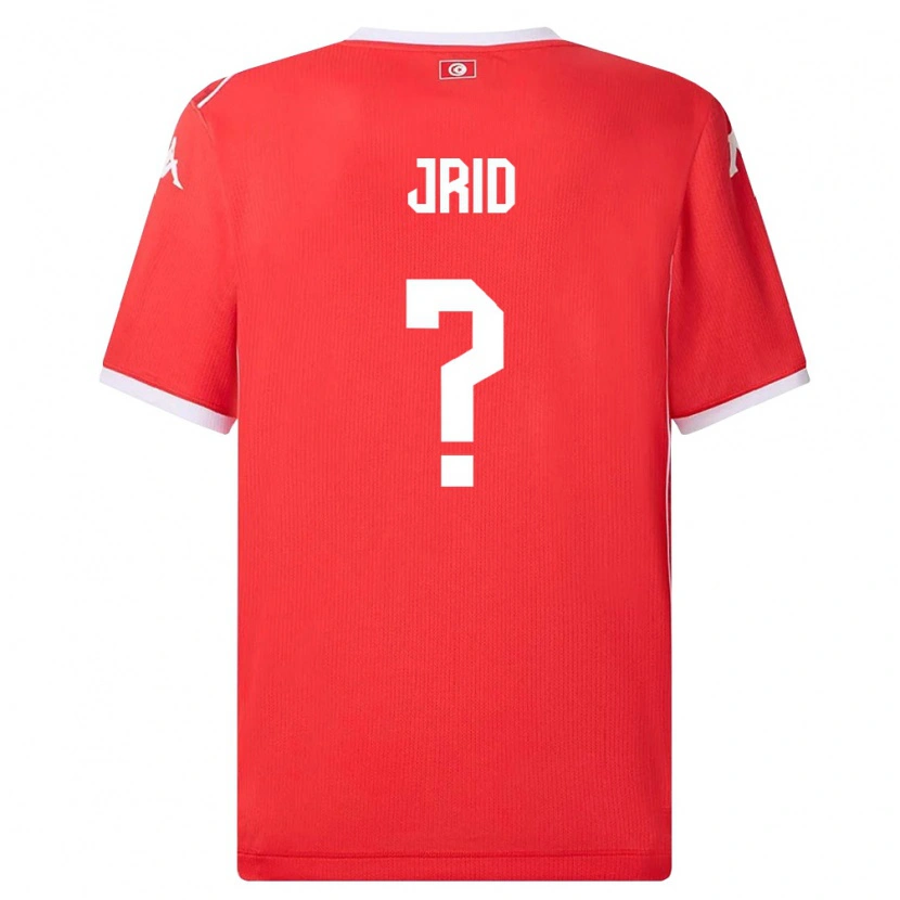 Danxen Barn Tunisien Chamseddine Jrid #0 Röd Vit Hemmatröja Matchtröjor 26-28 Tröjor T-Tröja