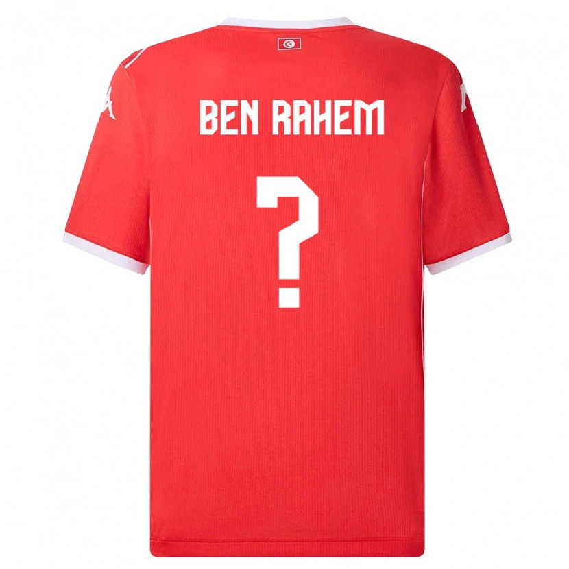Danxen Barn Tunisien Farès Ben Rahem #0 Röd Vit Hemmatröja Matchtröjor 26-28 Tröjor T-Tröja