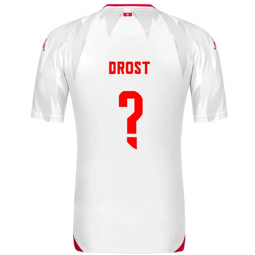 Danxen Barn Tunisien Corean Drost #0 Vit Röd Hemmatröja Matchtröjor 26-28 Tröjor T-Tröja