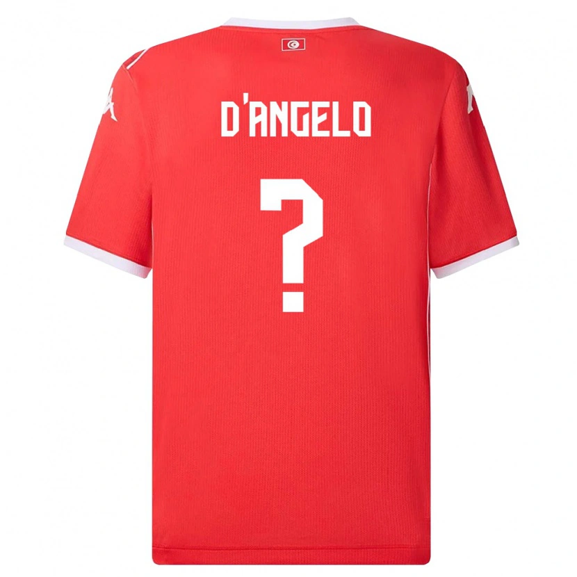 Danxen Barn Tunisien Gianni D'angelo #0 Röd Vit Hemmatröja Matchtröjor 26-28 Tröjor T-Tröja