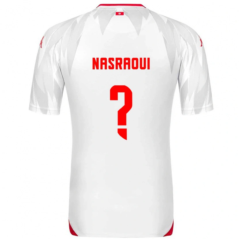 Danxen Barn Tunisien Mohamed Nasraoui #0 Vit Röd Hemmatröja Matchtröjor 26-28 Tröjor T-Tröja